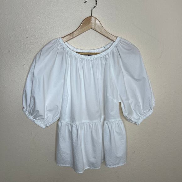 Old Navy White Cotton Open Back Blouse Medium - Picture 1 of 8
